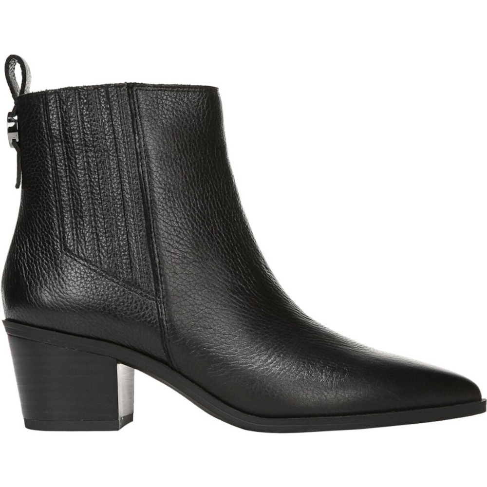 Franco Sarto Women's Black Leather Shay Western Booties